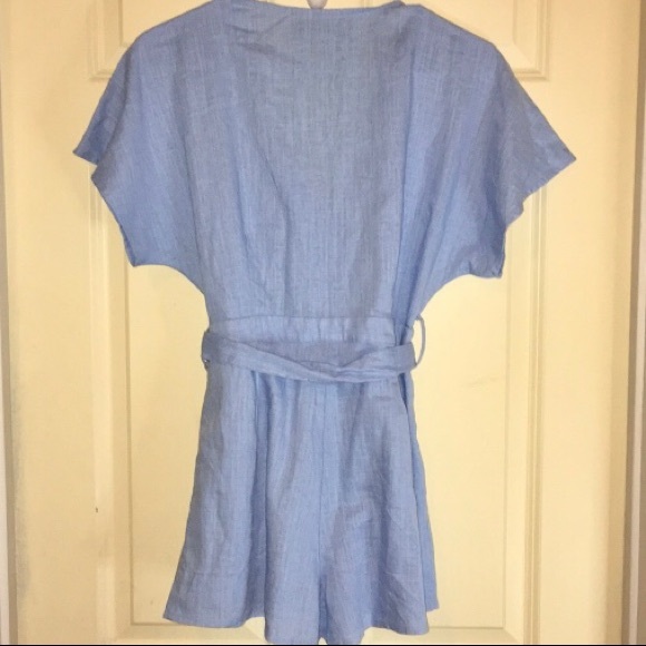 Anthropologie Blue Romper | The Good Jane | S EUC Preppy Summer Coastal Grandma - Picture 6 of 6
